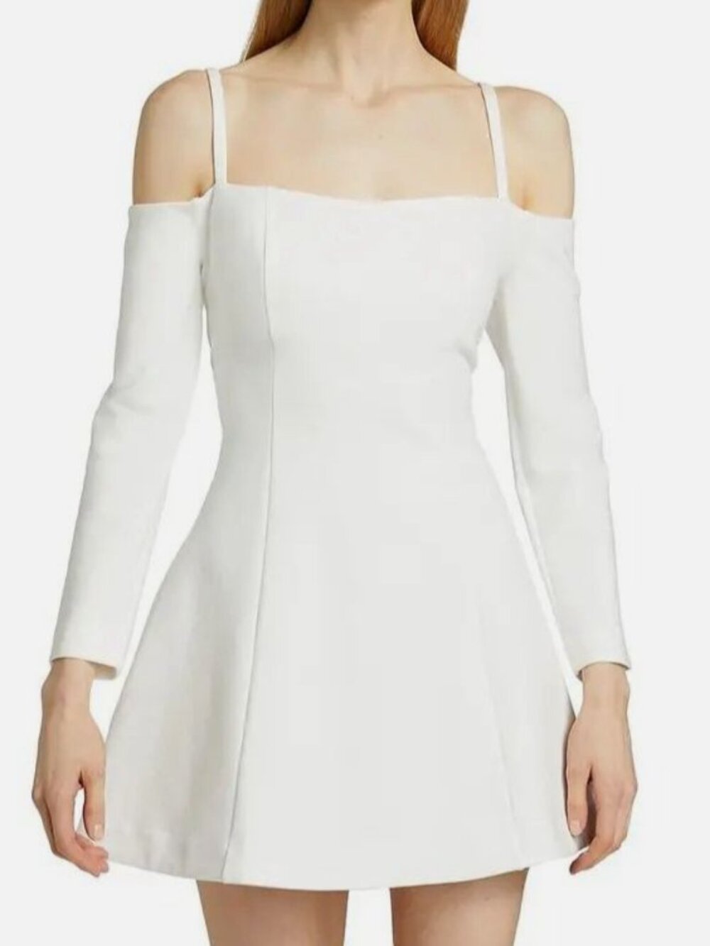 Reformation Women's White Donatella Cotton Knit Mini Dress Size M